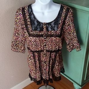 NY Collection button up blouse size M
